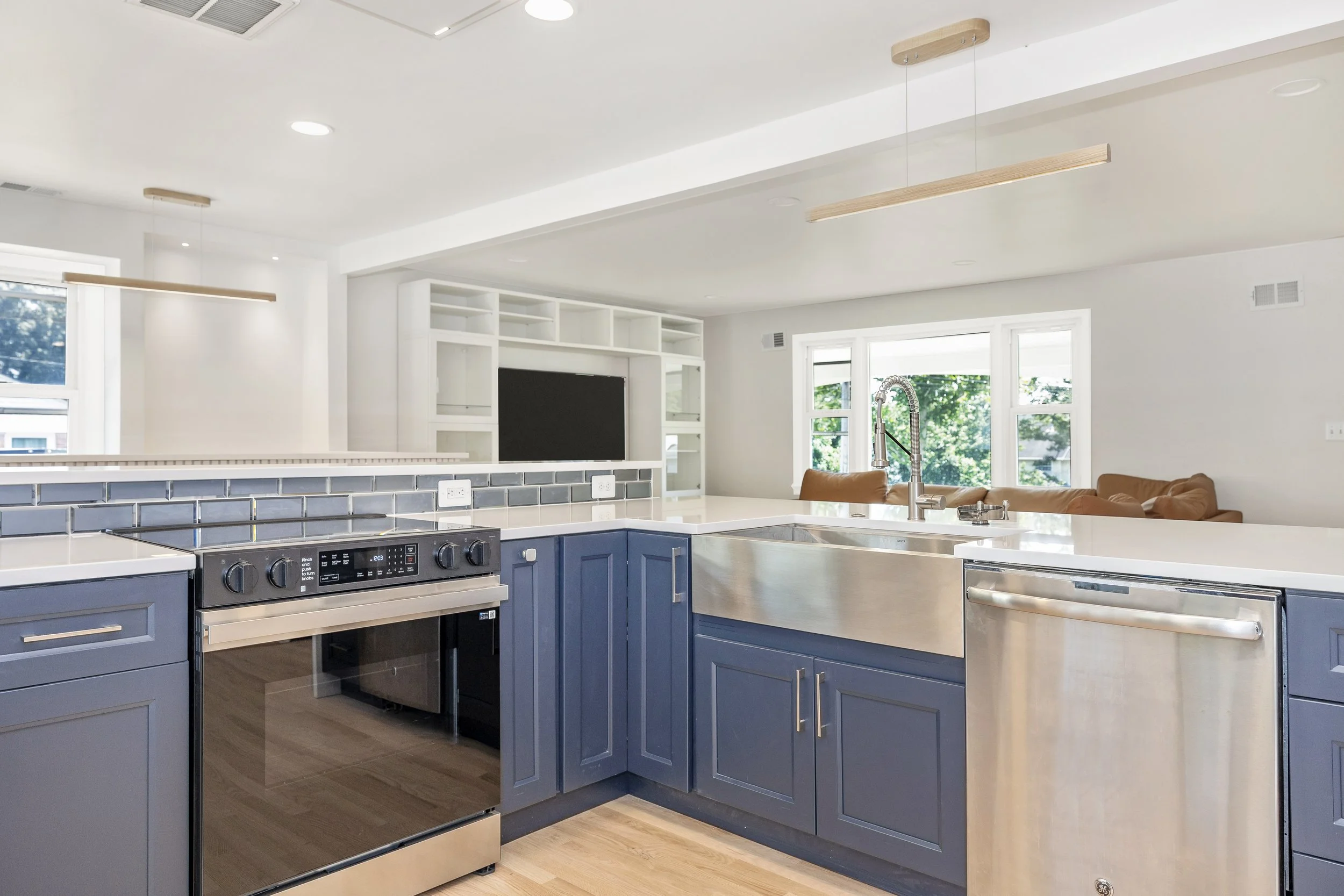 Finished commercial renovation space by Skyward Construction Group